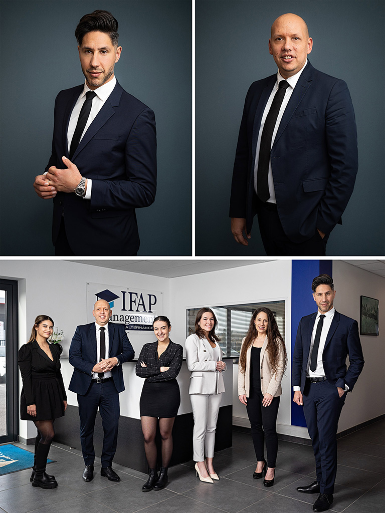 Portraits des directeurs de l'école IFAP Management et de l'équipe pédagogique par Sophie Palmier, photographe de portraits corporate à Paris et sa région