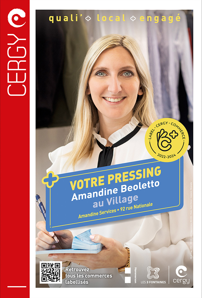 Amandine Beoletto, le pressing Amandine services à Cergy, Label Cercy Commerce.
