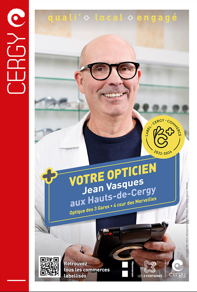 Jean Vasques, opticien à Cergy, Label Cercy Commerce.